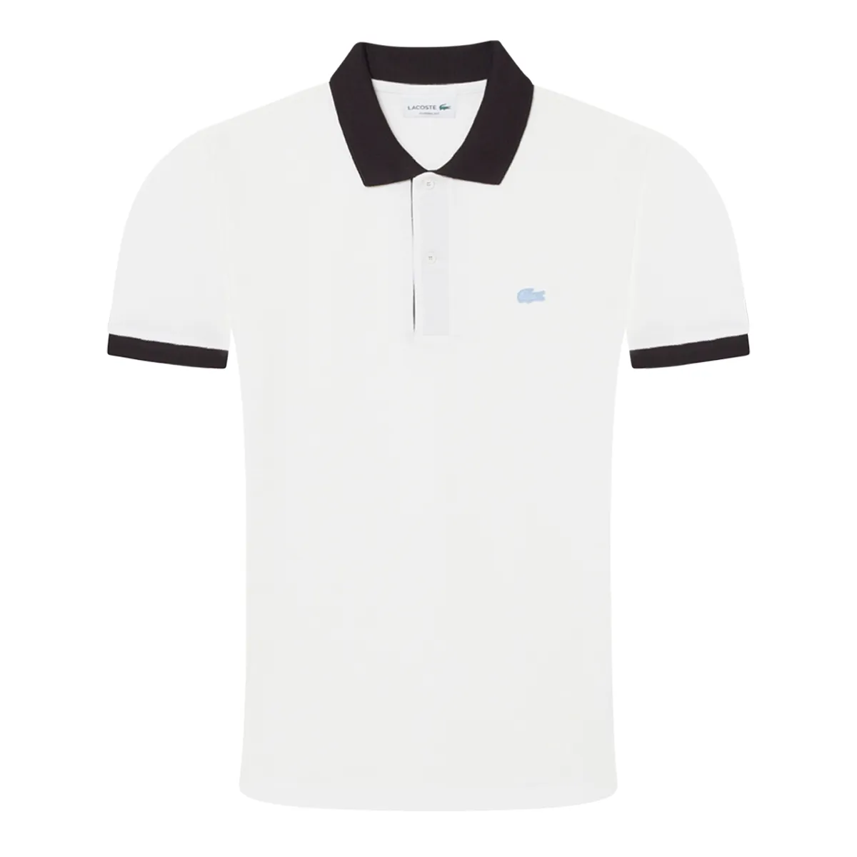 Lacoste SS Contrast Collar Polo Shirt Flour