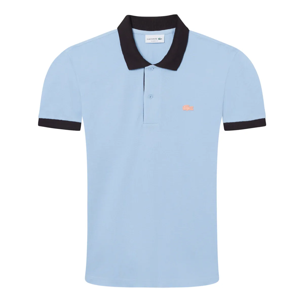 Lacoste SS Contrast Collar Polo Shirt Chamray Blue