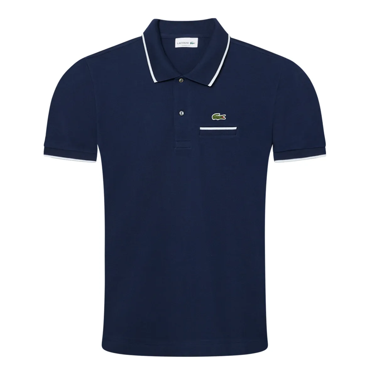 Lacoste SS Tipped Polo Shirt Navy Blue