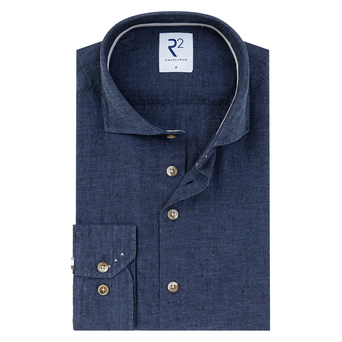R2 Amsterdam Cotton Linen Shirt Navy .10