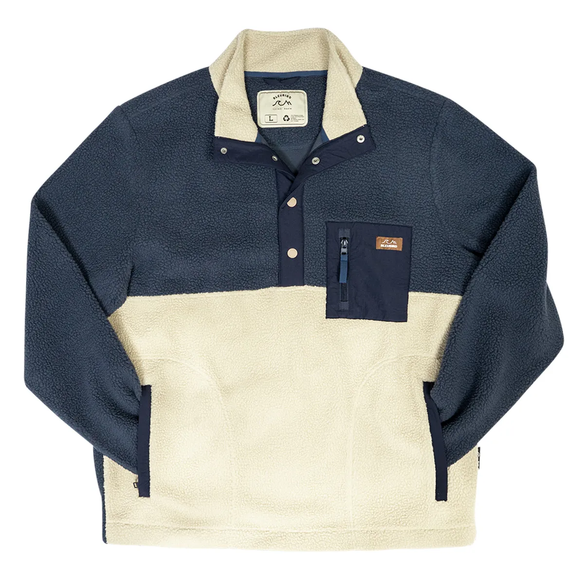 Bleubird Sierra Button Half Zip Fleece Navy
