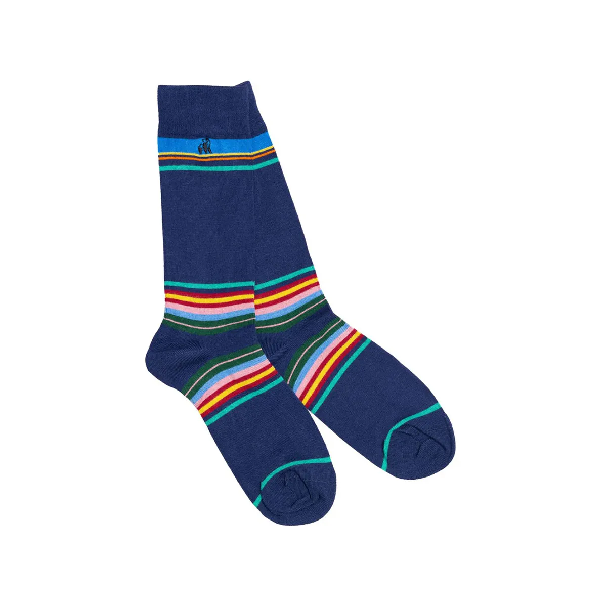 Swole Panda Striped Socks Navy - 456
