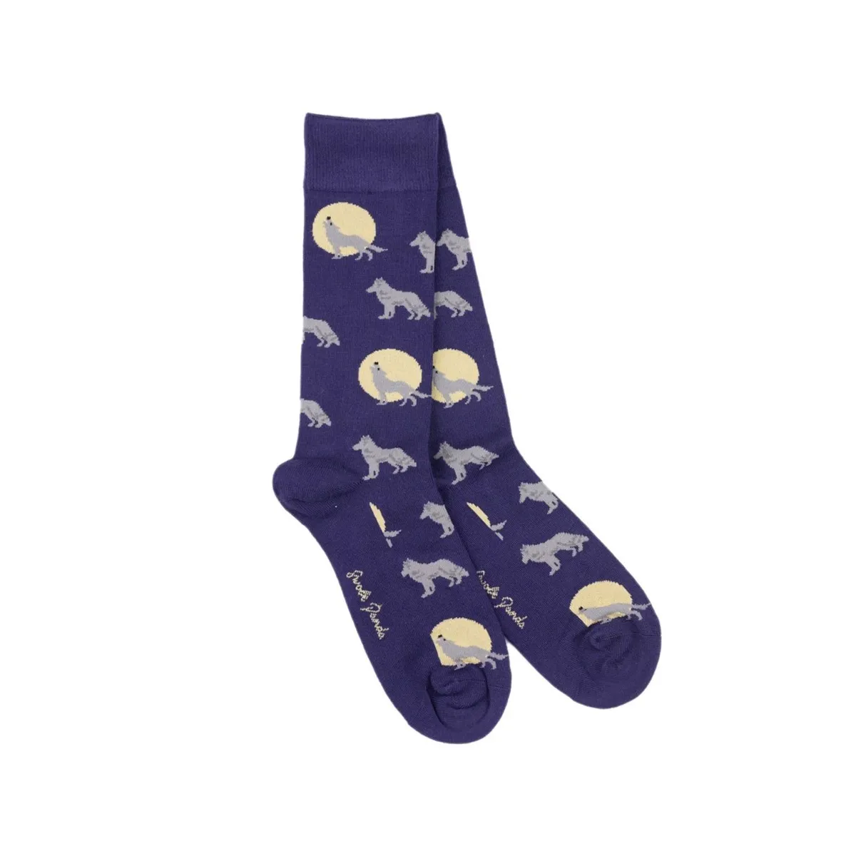 Swole Panda Wolf Socks Navy