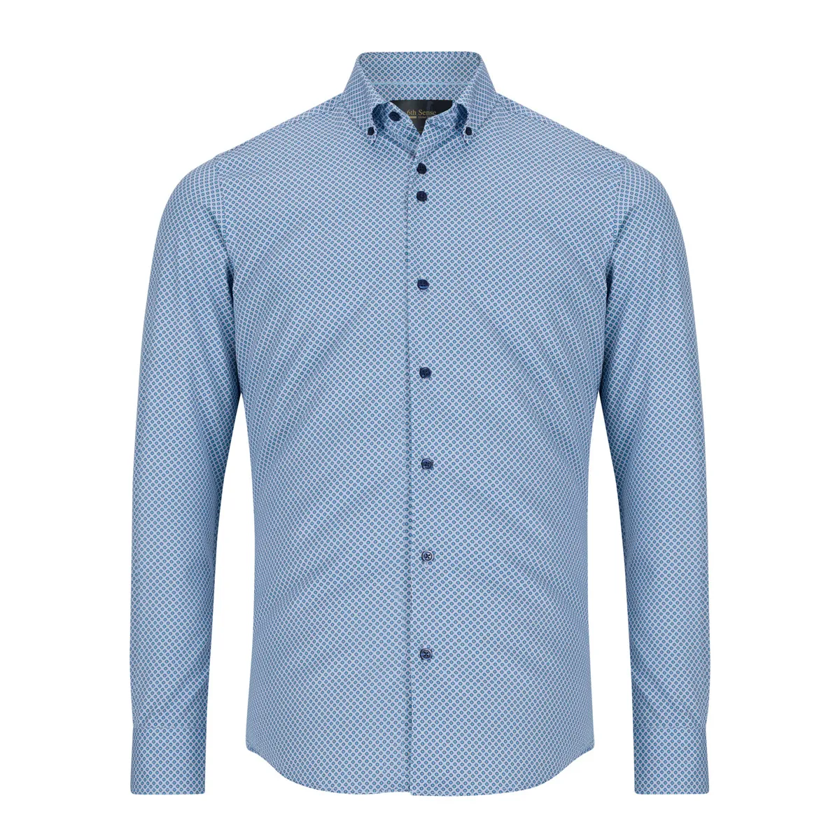 6th Sense LS Circle Print Shirt Blue - 12