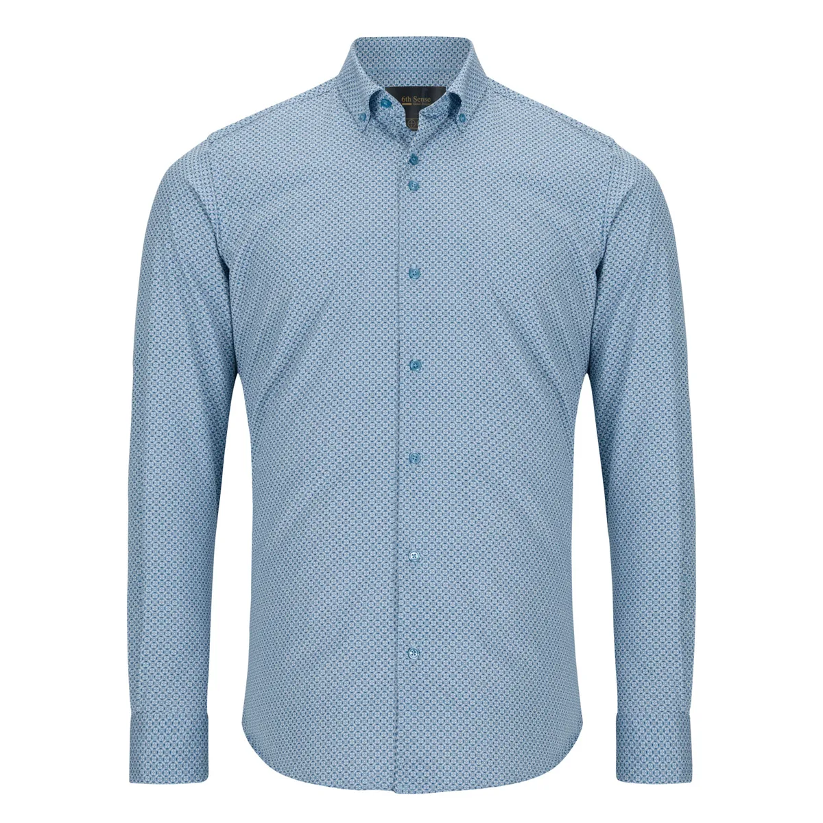 6th Sense LS Diamond Print Shirt Blue - 13