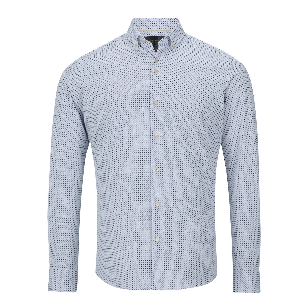 6th Sense LS Diamond Print Shirt White - 19