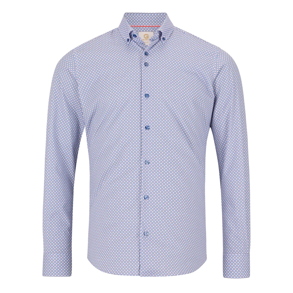 Gilded Gentleman LS Circle Print Shirt Pink - 1