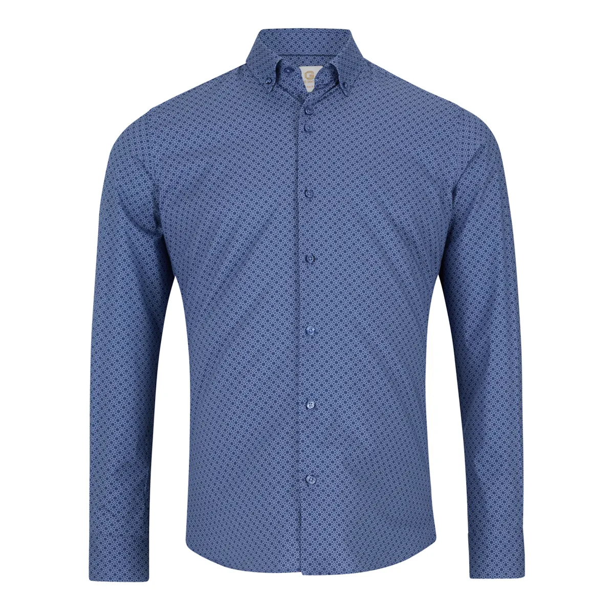 Gilded Gentleman LS Multi Shape Print Shirt Navy - 9