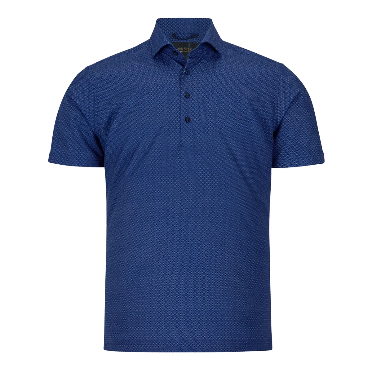 6th Sense SS Performance Oval Print Polo Blue - 34