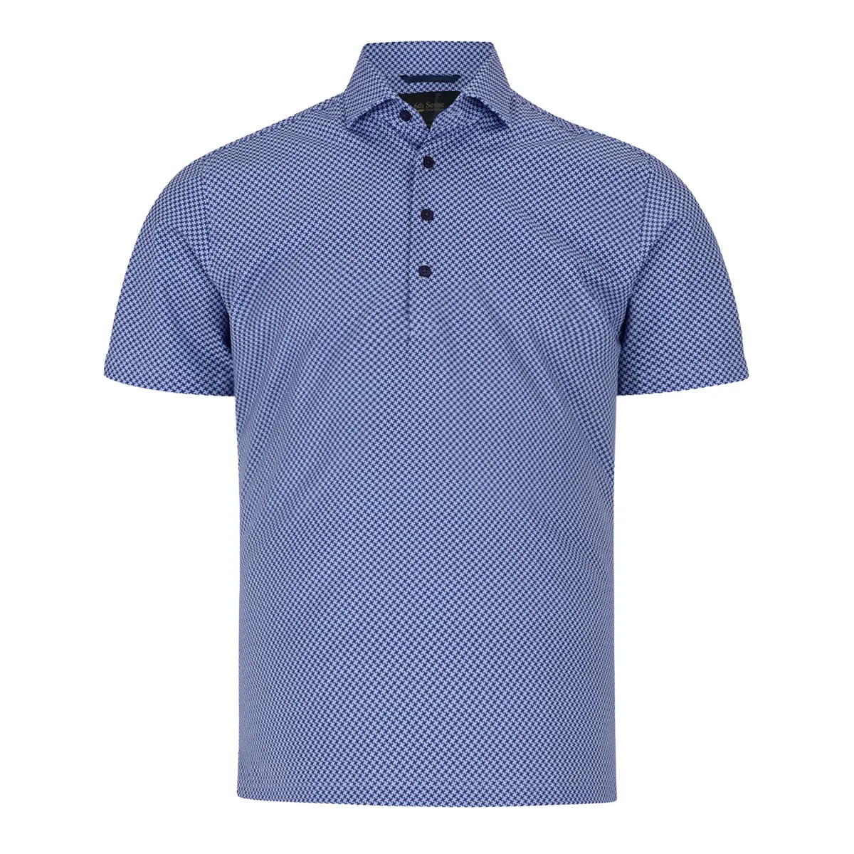 6th Sense SS Performance Cross Print Polo Blue- 6