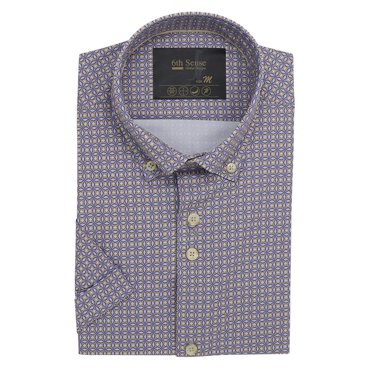 6th Sense SS Diamond Print Shirt Purple - 20