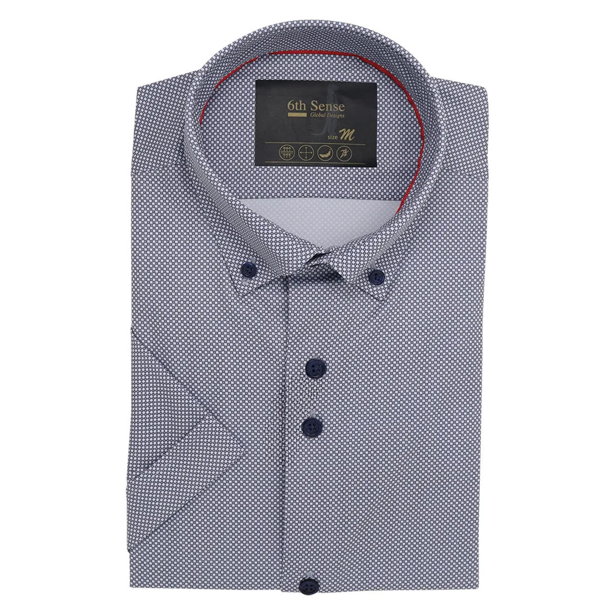 6th Sense SS Dot Print Shirt Navy - 25