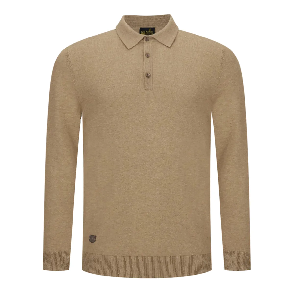 6th Sense LS Knit Super Polo Shirt Amphora Beige