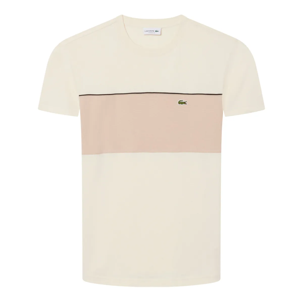 Lacoste SS Block T-Shirt Lapland Lionne White