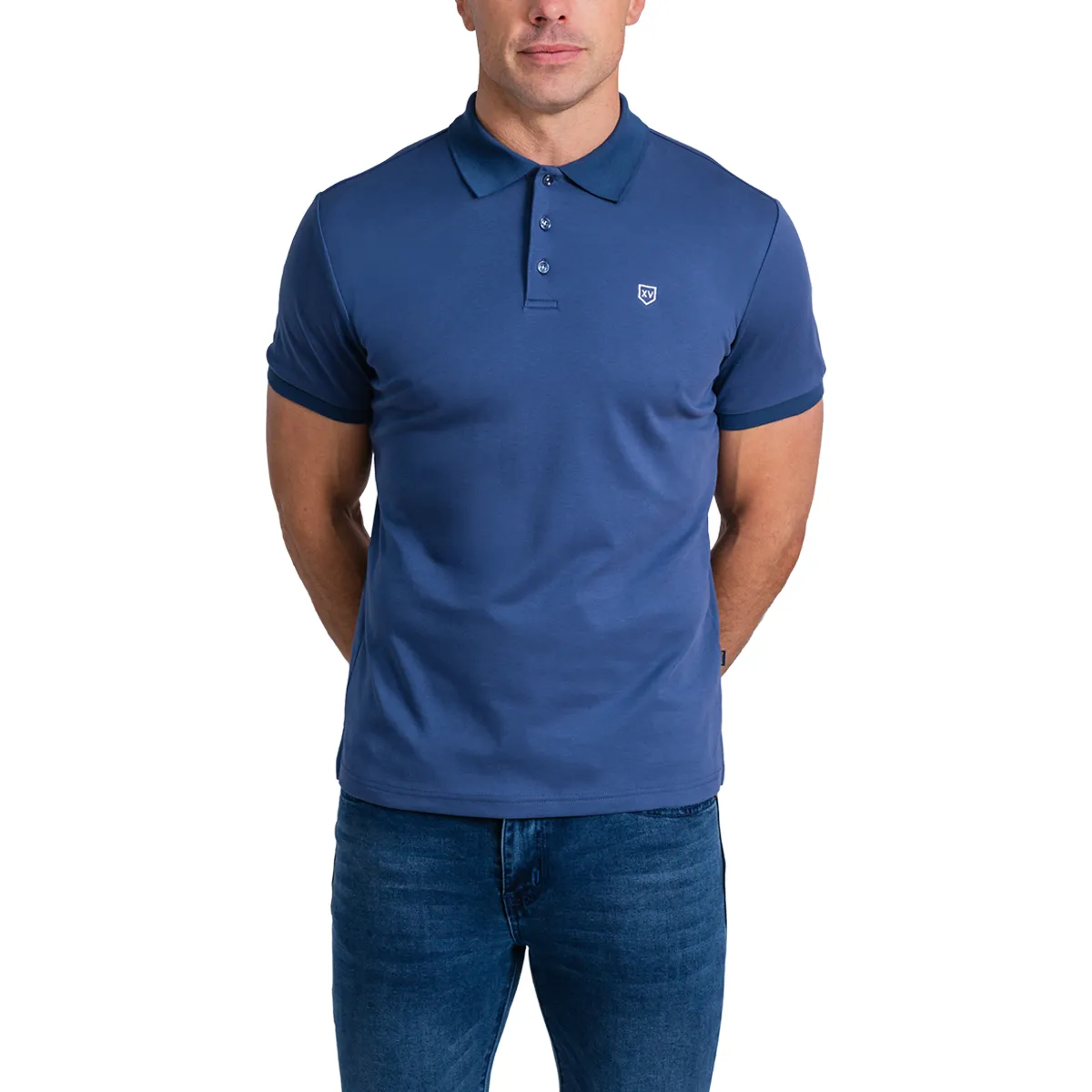 XV Kings Weebolla Plain Polo Shirt Petrol Blue