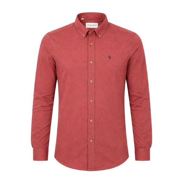 Tom Penn LS Button Down Shirt Cherry