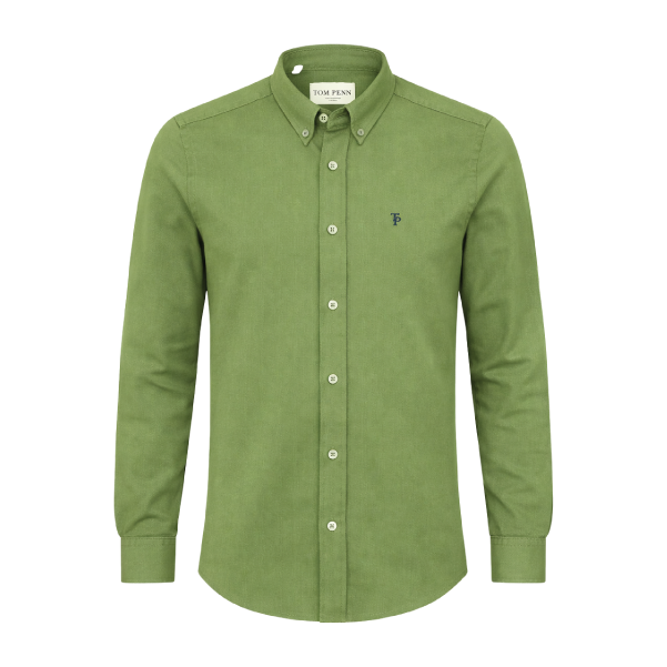 Tom Penn LS Button Down Shirt Green