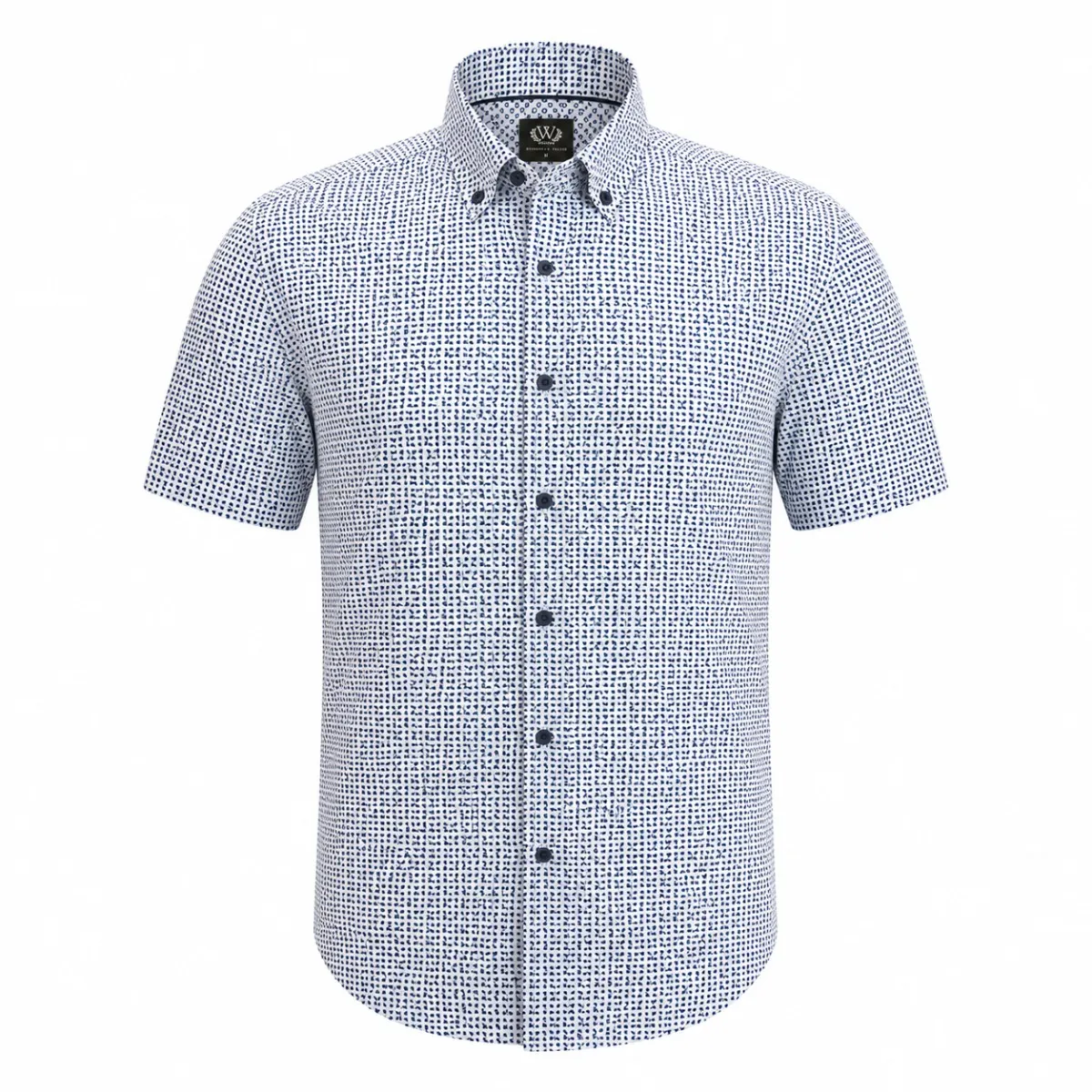 William Tailor SS Geo Print Shirt Blue