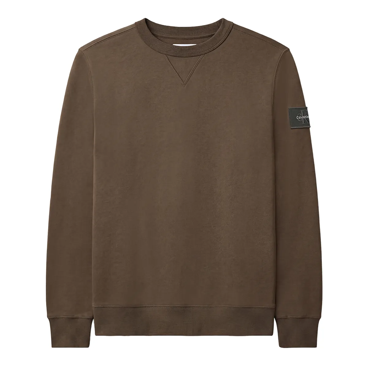 Calvin Klein Jeans Badge Crew Neck Sweat Olive AW26