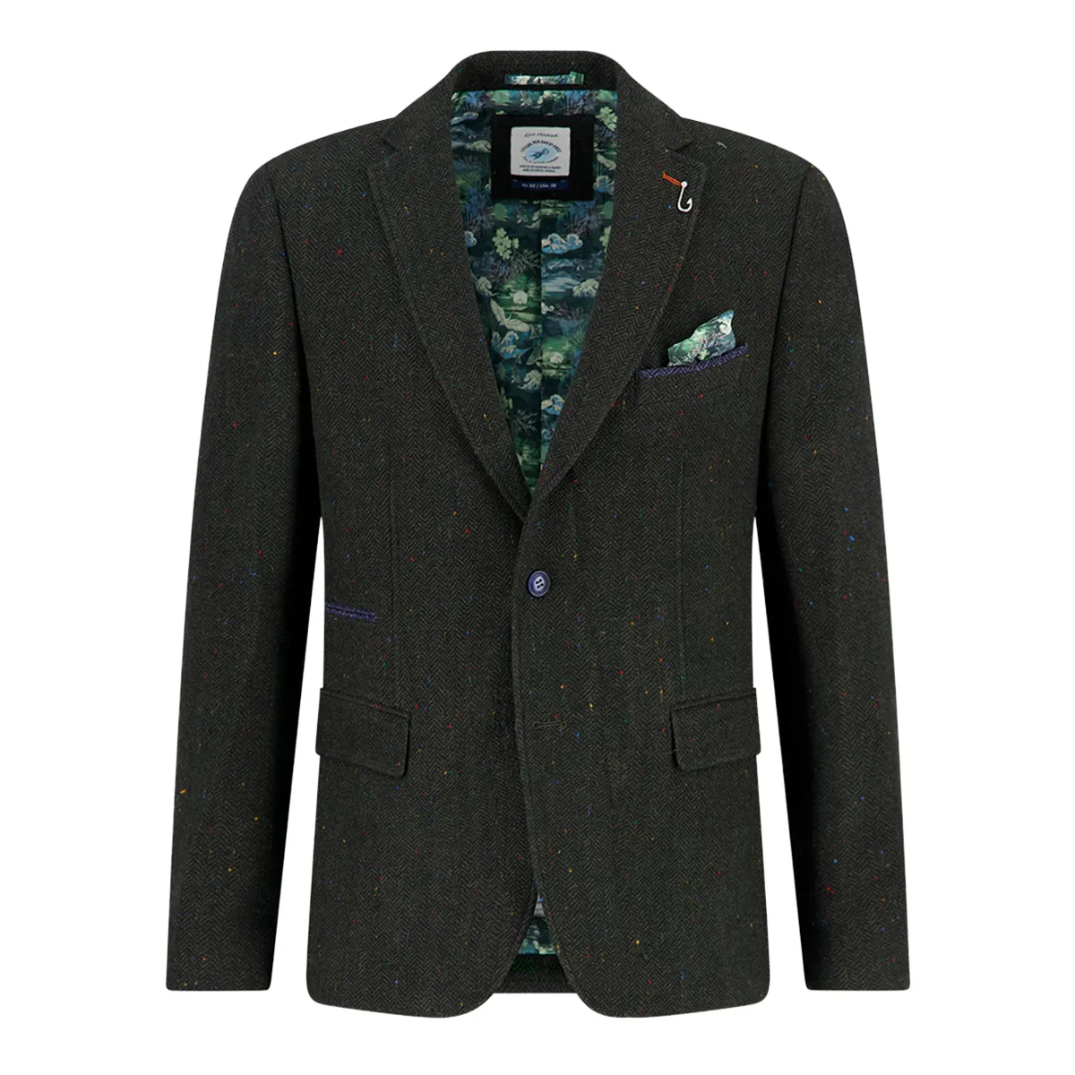 Fish Named Fred Herringbone Jacket Dark Green AW26