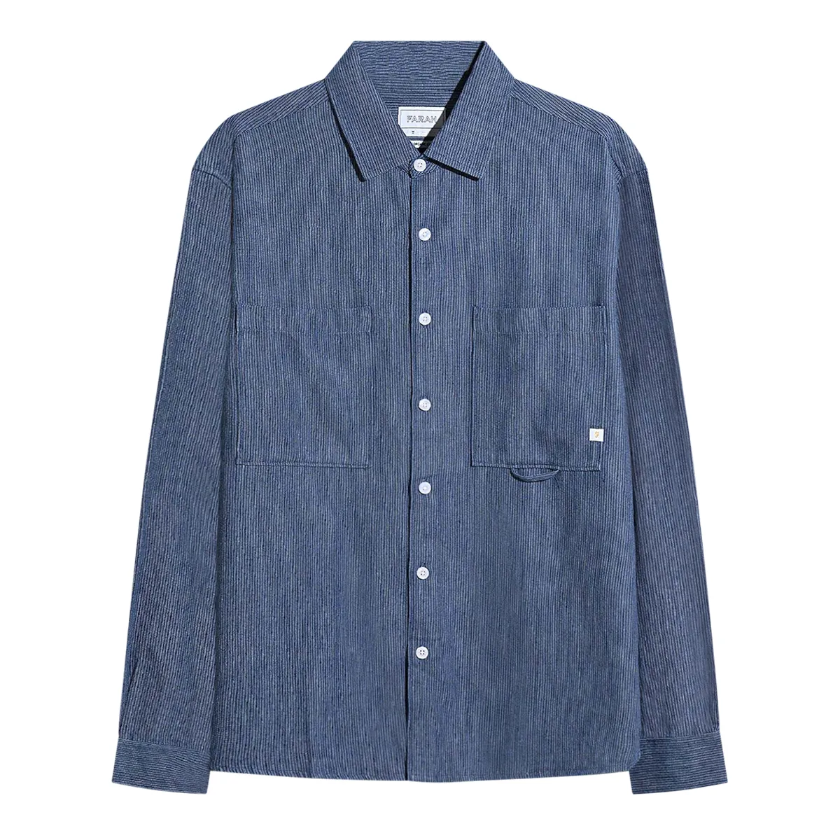Farah LS Shane F-Tab Shirt Mid Indigo