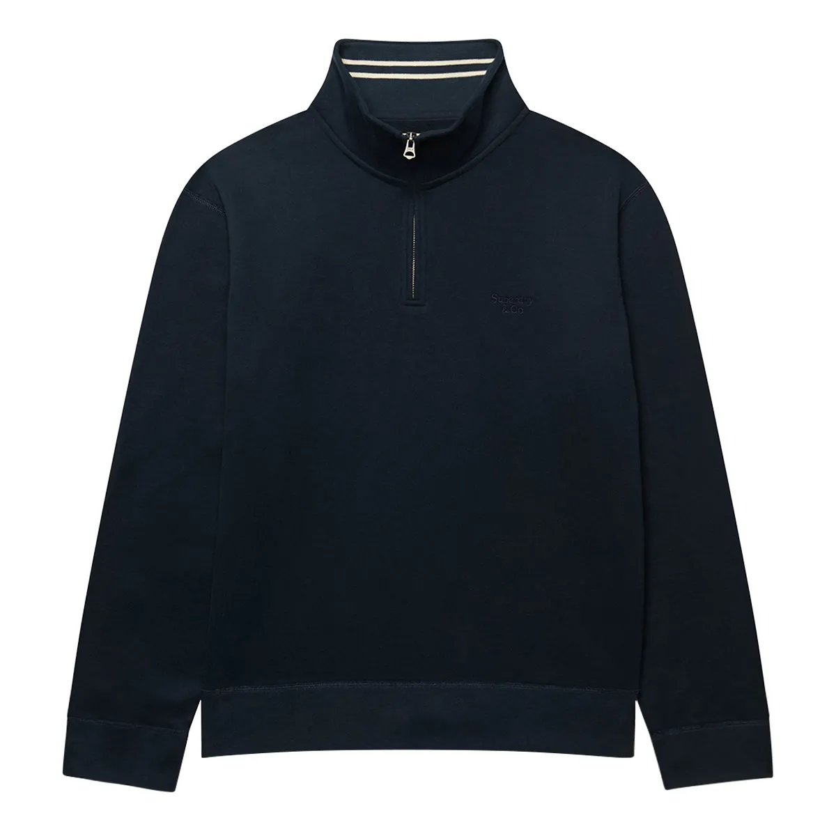Superdry Ess Serif Logo Half Zip Dark Navy AW26