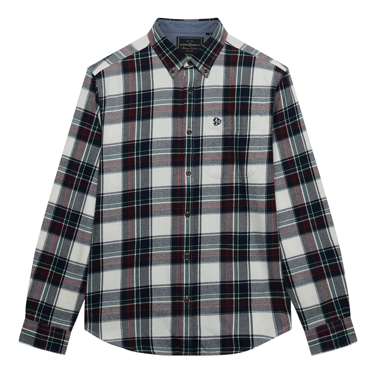 Superdry LS Cotton Lumberjack Shirt Skylar White
