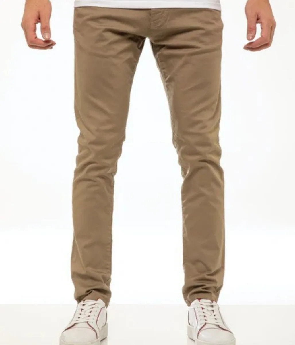 Enzo Slim Stretch Chino In Beige