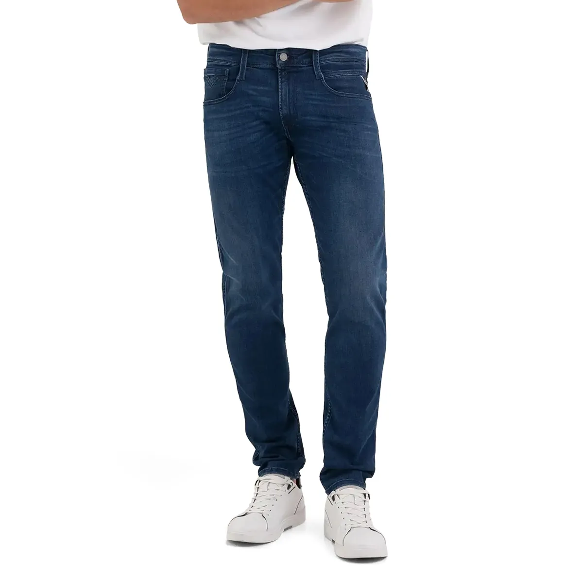 Replay Anbass Slim Power Stretch Jean Mid Blue