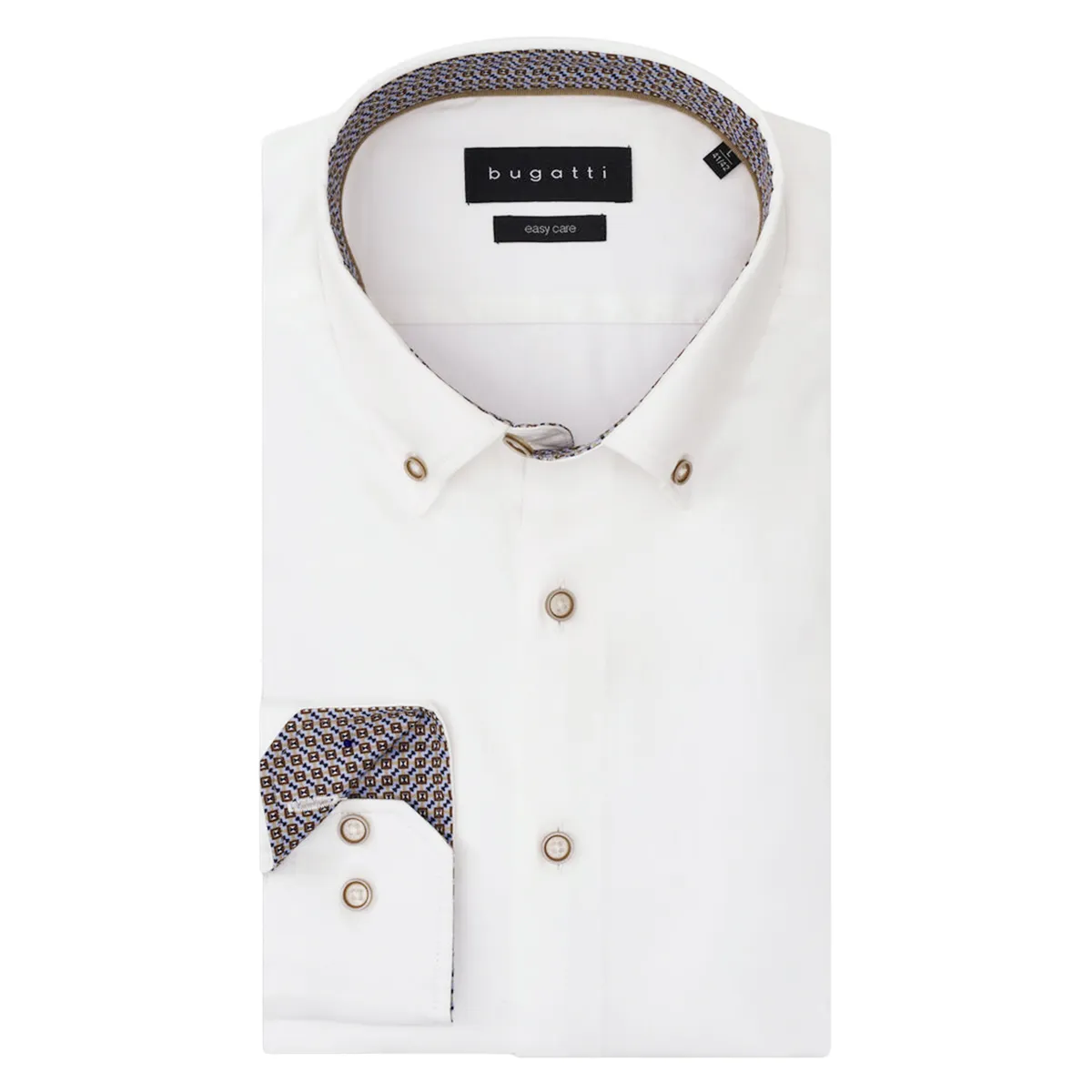 Bugatti LS Plain Shirt White 10