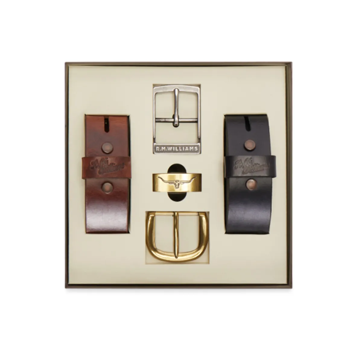 R.M.Williams 1 1/2 Belt Gift Set Mid Brown