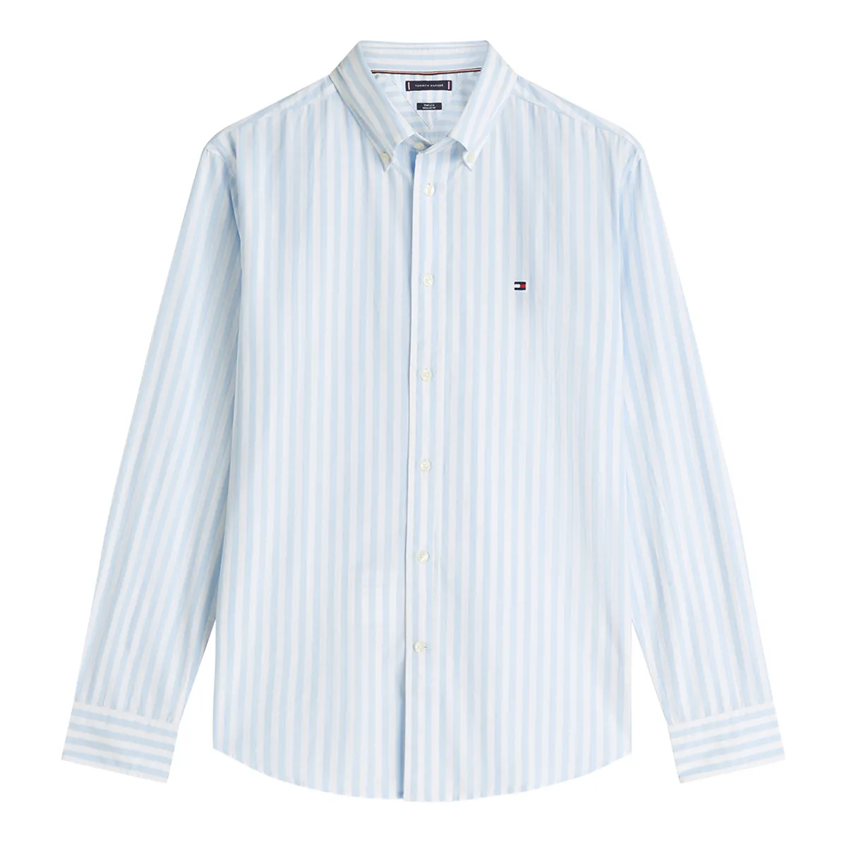 Tommy Hilfiger Flex Poplin Shirt with White Blue Stripes
