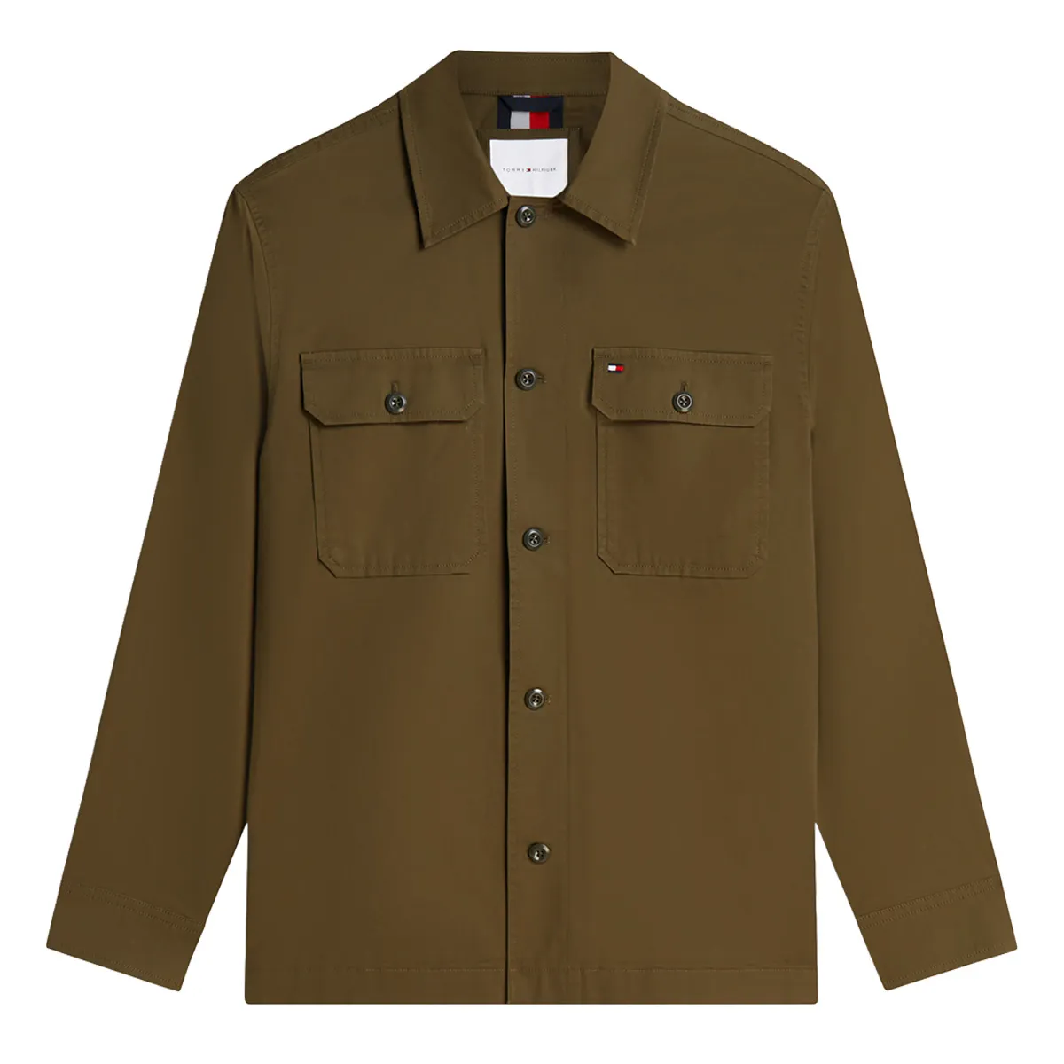 Tommy Hilfiger Cotton Blend Overshirt Platinum Olive Green